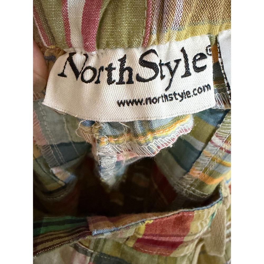 Vintage Cottagecore Patchwork Madras Plaid Skirt Women Medium Academia Preppy - Picture 5 of 7